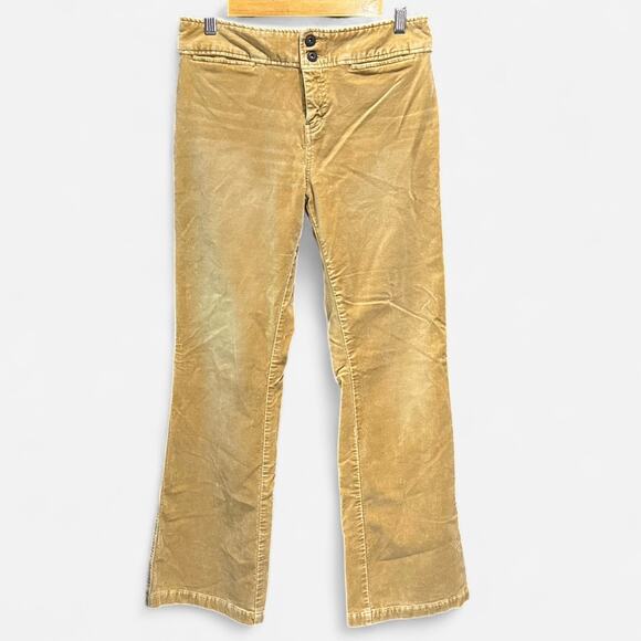 Y2K Express Gold Velvet Bootcut Pants Size 10 Boho Classic Heritage Preppy - Picture 9 of 10